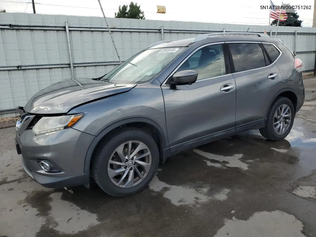 2016 Nissan Rogue S VIN: 5N1AT2MV0GC751262 Lot: 63049155