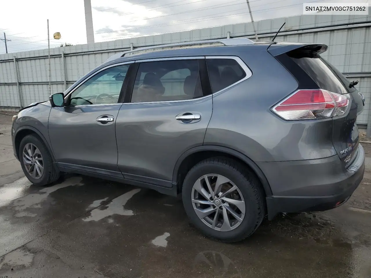 2016 Nissan Rogue S VIN: 5N1AT2MV0GC751262 Lot: 63049155