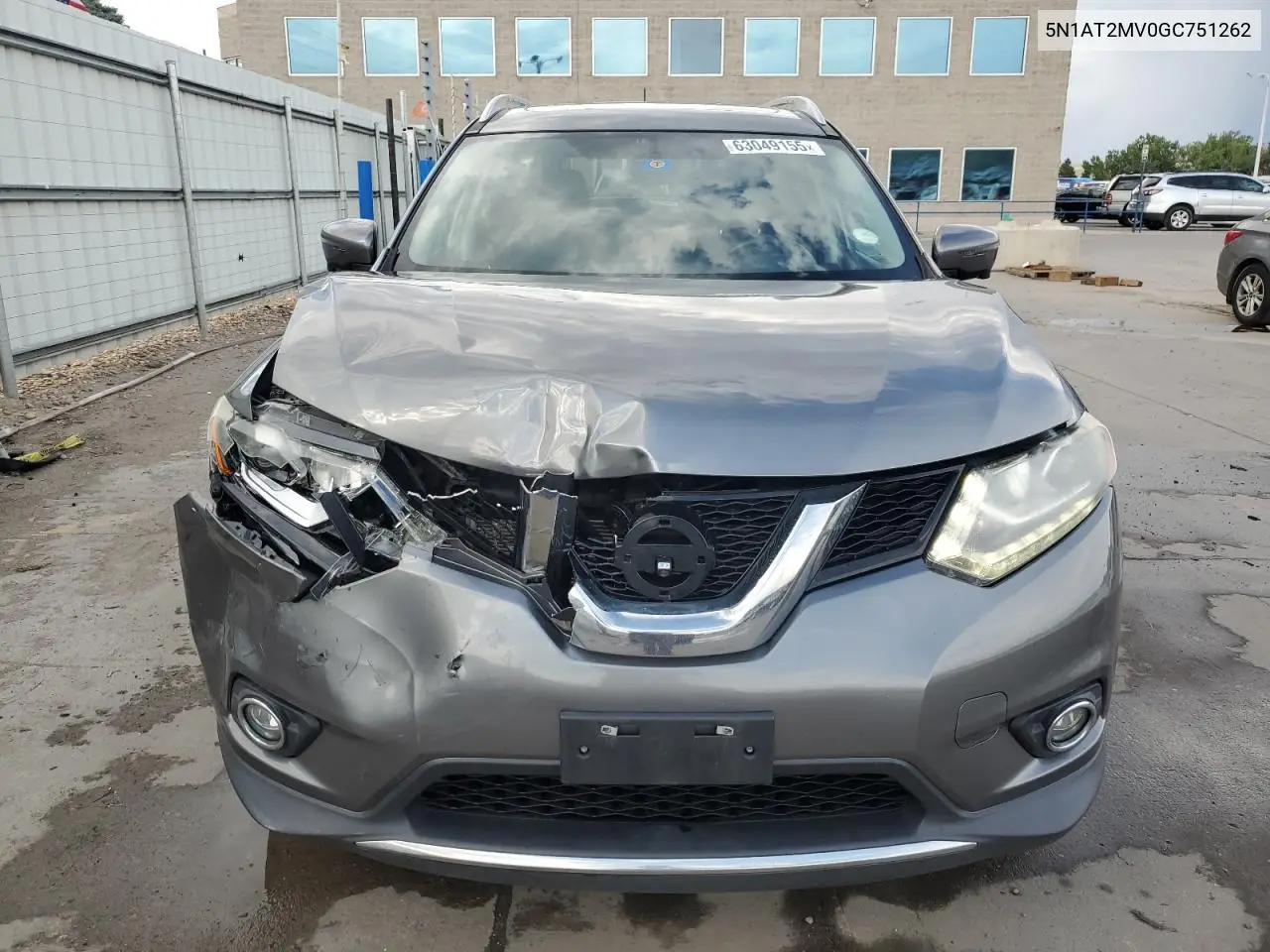2016 Nissan Rogue S VIN: 5N1AT2MV0GC751262 Lot: 63049155
