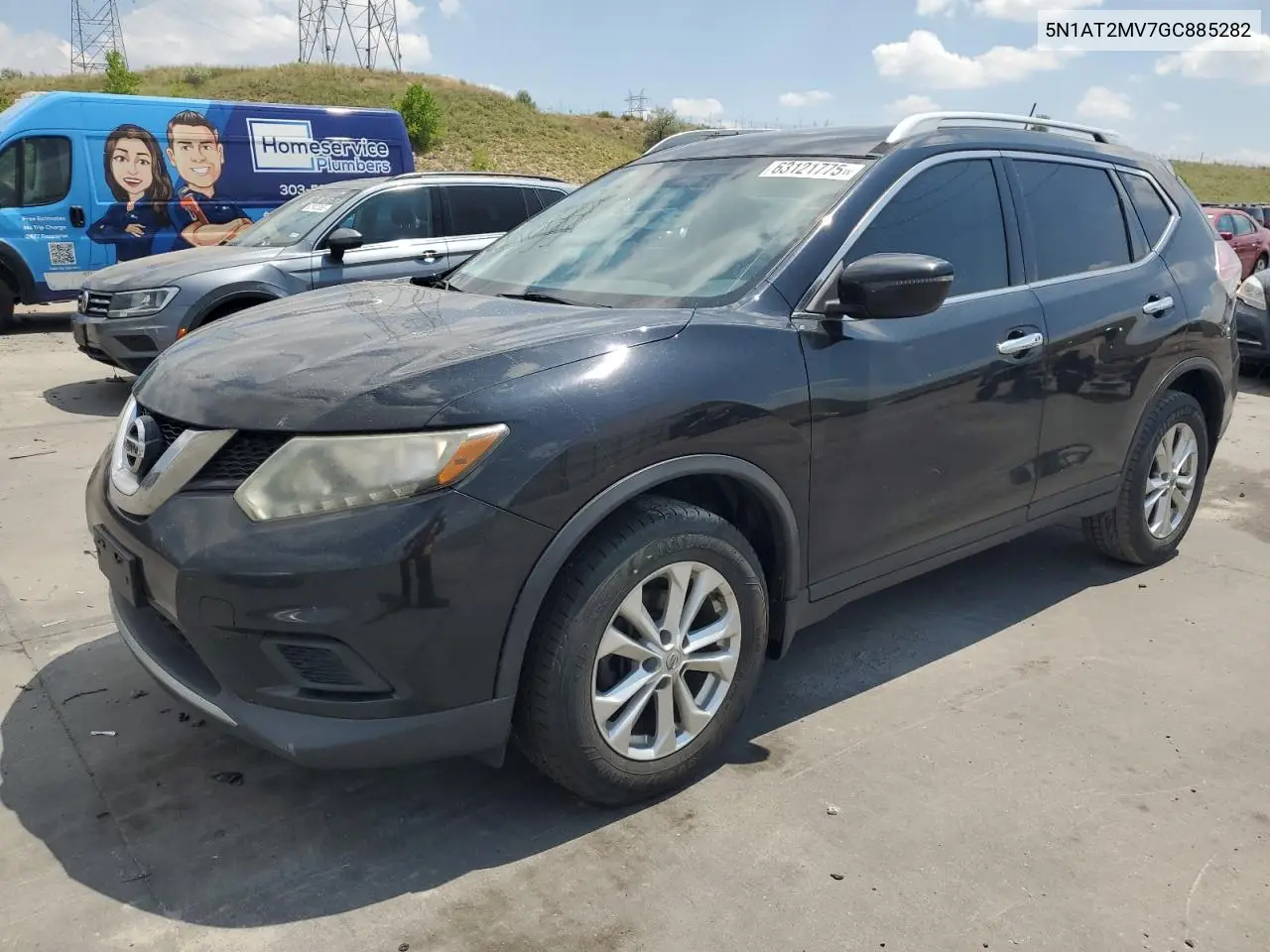 2016 Nissan Rogue S VIN: 5N1AT2MV7GC885282 Lot: 63121775