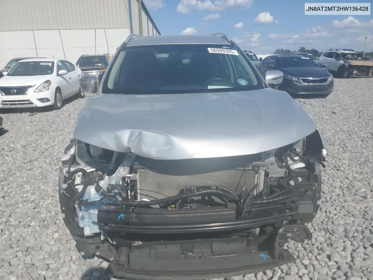 2017 Nissan Rogue S VIN: JN8AT2MT2HW136428 Lot: 56599395