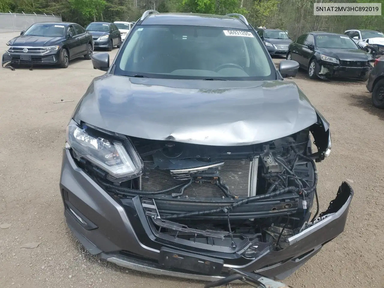 2017 Nissan Rogue Sv VIN: 5N1AT2MV3HC892019 Lot: 56931205