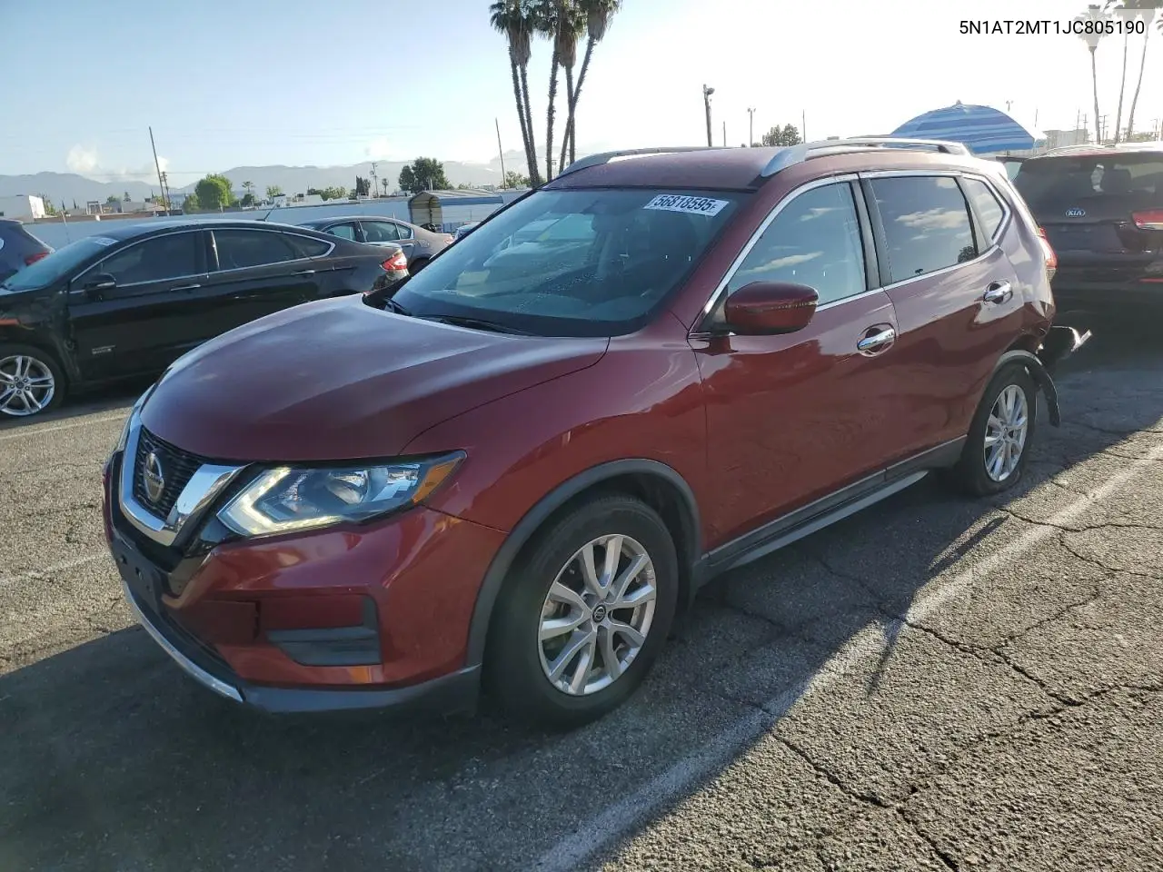 2018 Nissan Rogue S VIN: 5N1AT2MT1JC805190 Lot: 56818595