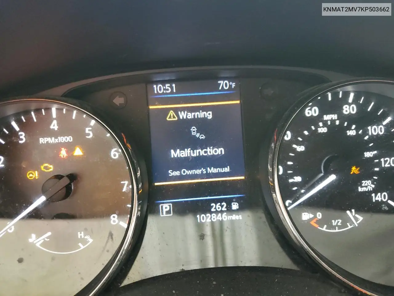2019 Nissan Rogue S VIN: KNMAT2MV7KP503662 Lot: 56595725