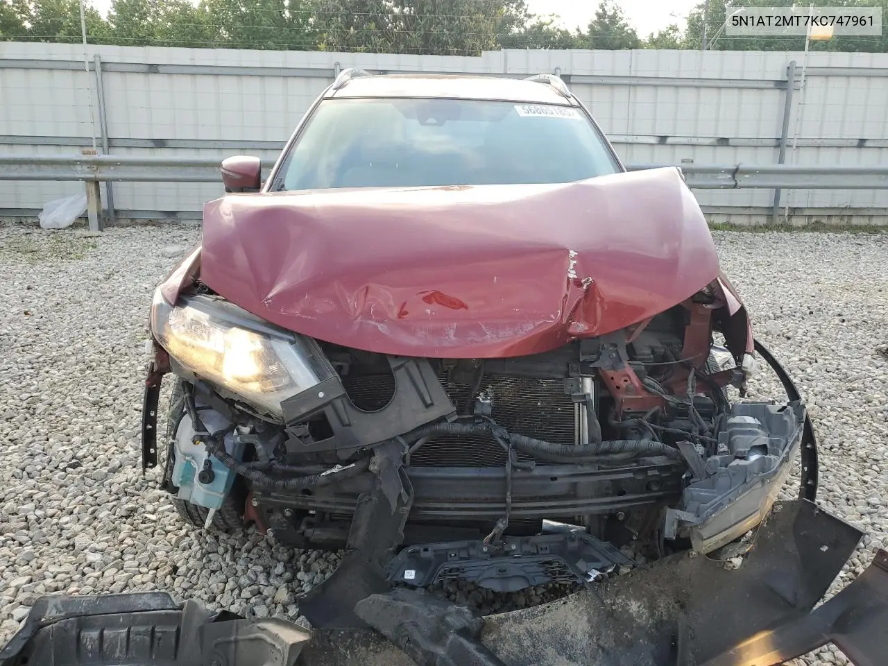 2019 Nissan Rogue S VIN: 5N1AT2MT7KC747961 Lot: 56865185