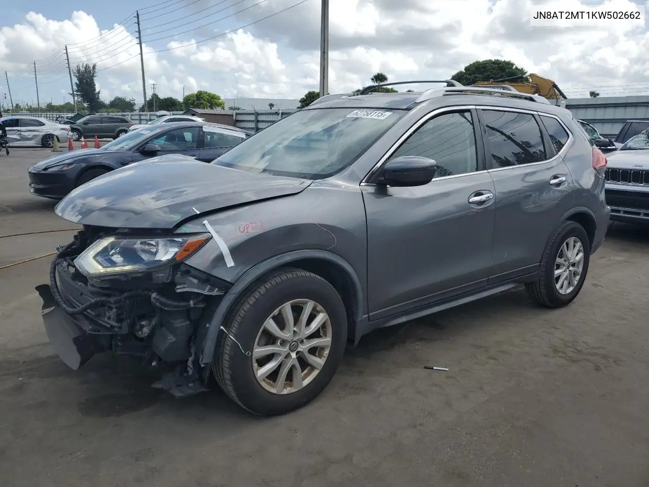2019 Nissan Rogue S VIN: JN8AT2MT1KW502662 Lot: 62758115