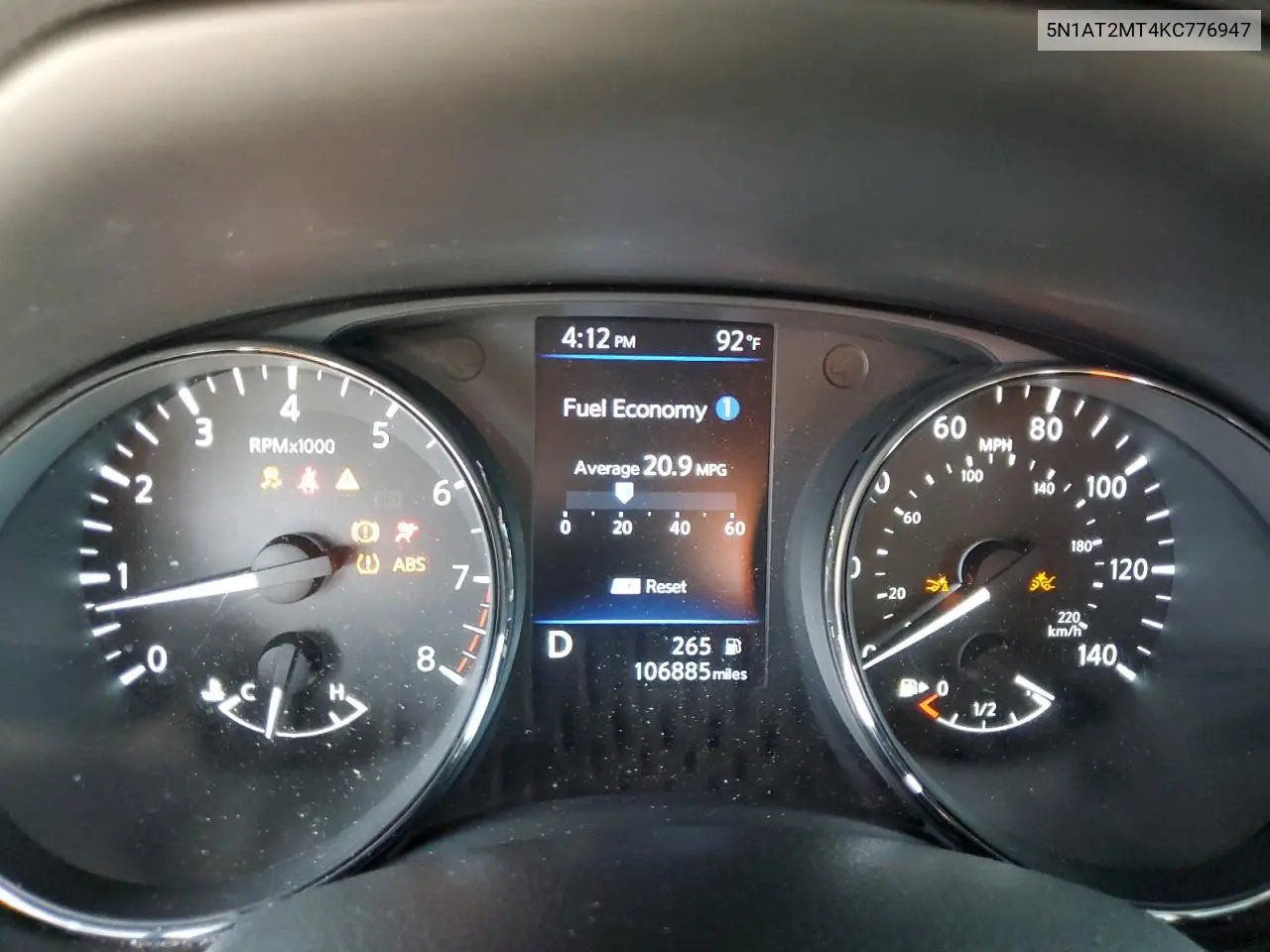 2019 Nissan Rogue S VIN: 5N1AT2MT4KC776947 Lot: 63066605