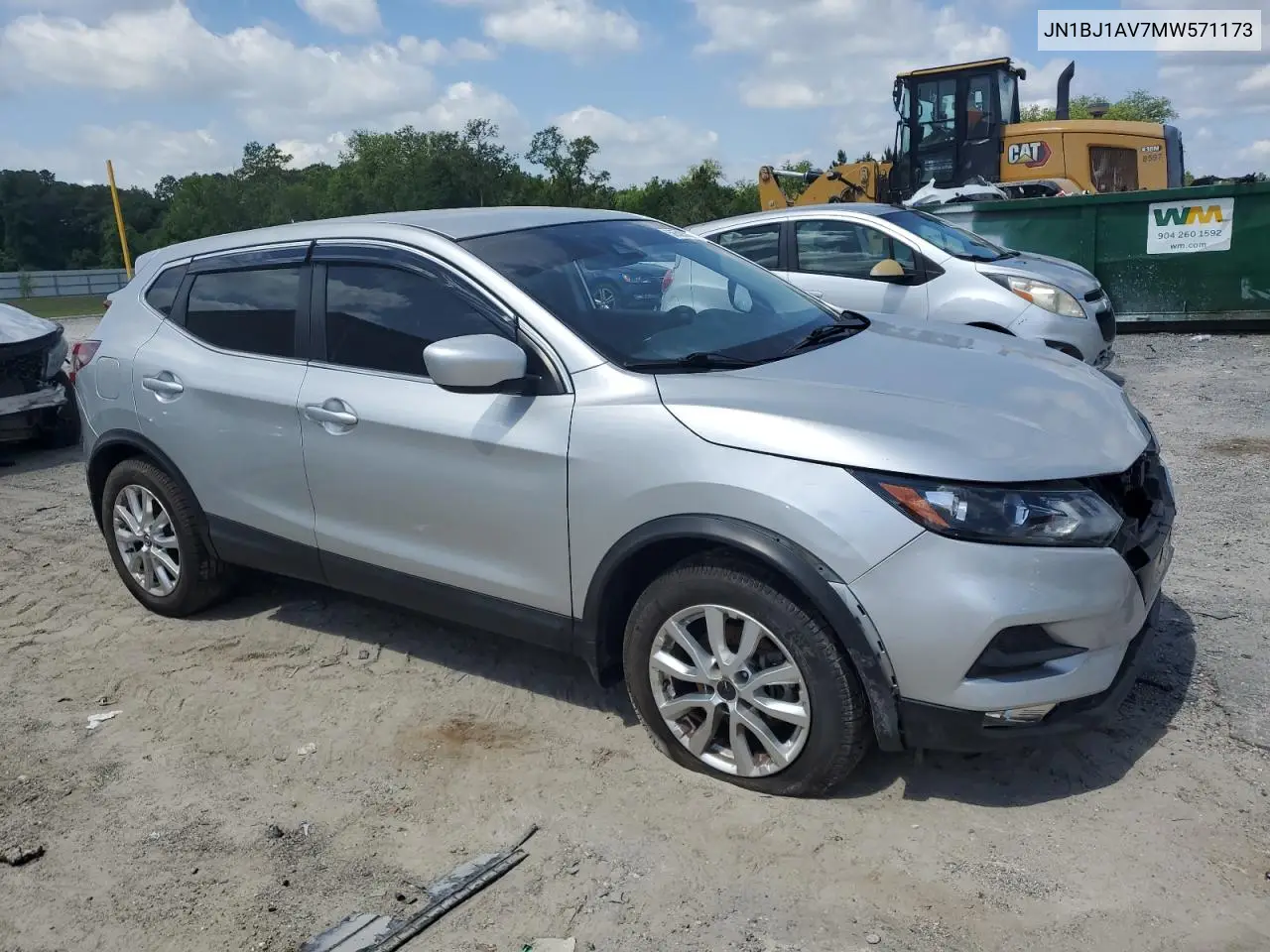 2021 Nissan Rogue Sport S VIN: JN1BJ1AV7MW571173 Lot: 56503835