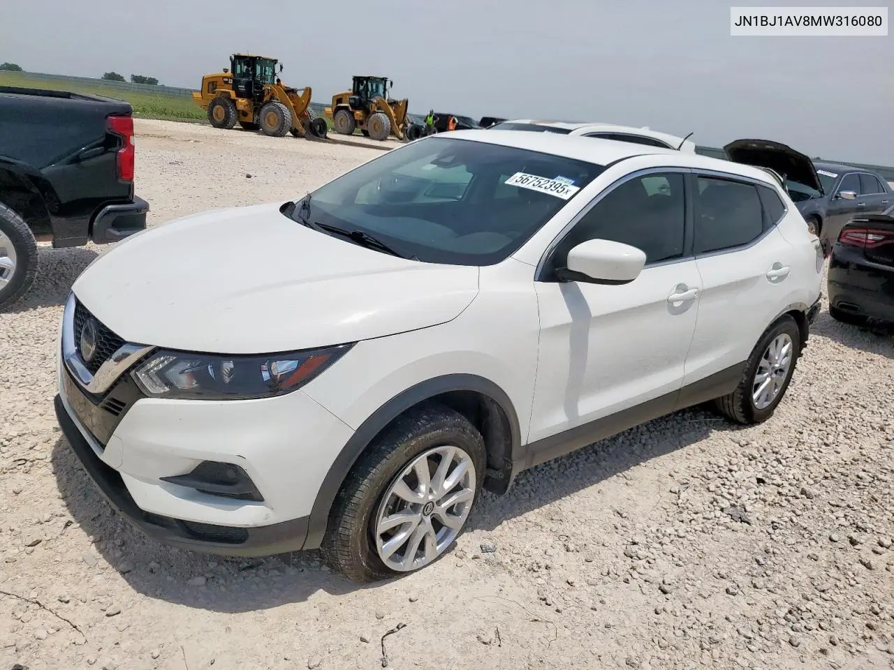 2021 Nissan Rogue Sport S VIN: JN1BJ1AV8MW316080 Lot: 56752395