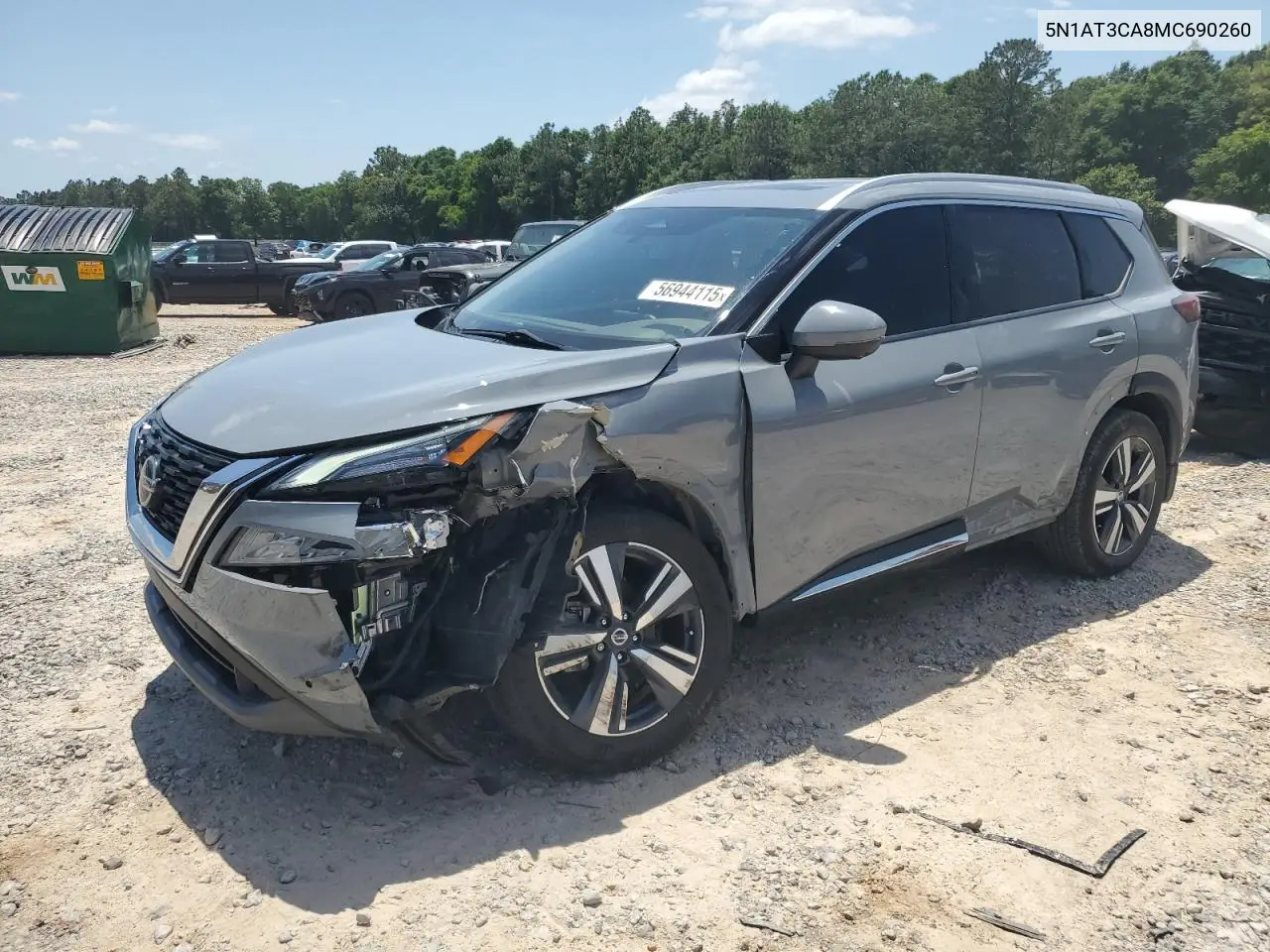 2021 Nissan Rogue Sl VIN: 5N1AT3CA8MC690260 Lot: 56944115