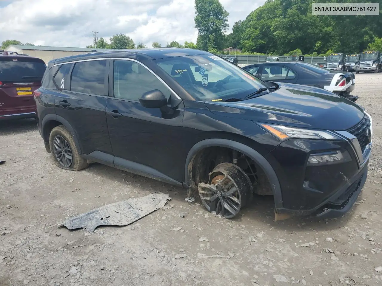 2021 Nissan Rogue S VIN: 5N1AT3AA8MC761427 Lot: 57148145