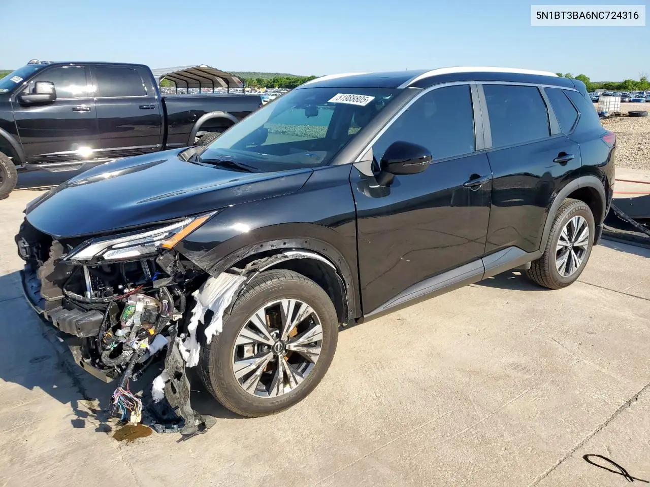 2022 Nissan Rogue Sv VIN: 5N1BT3BA6NC724316 Lot: 51988805