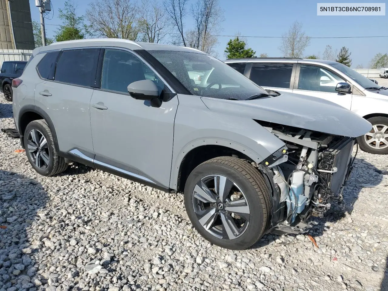 2022 Nissan Rogue Sl VIN: 5N1BT3CB6NC708981 Lot: 55827145
