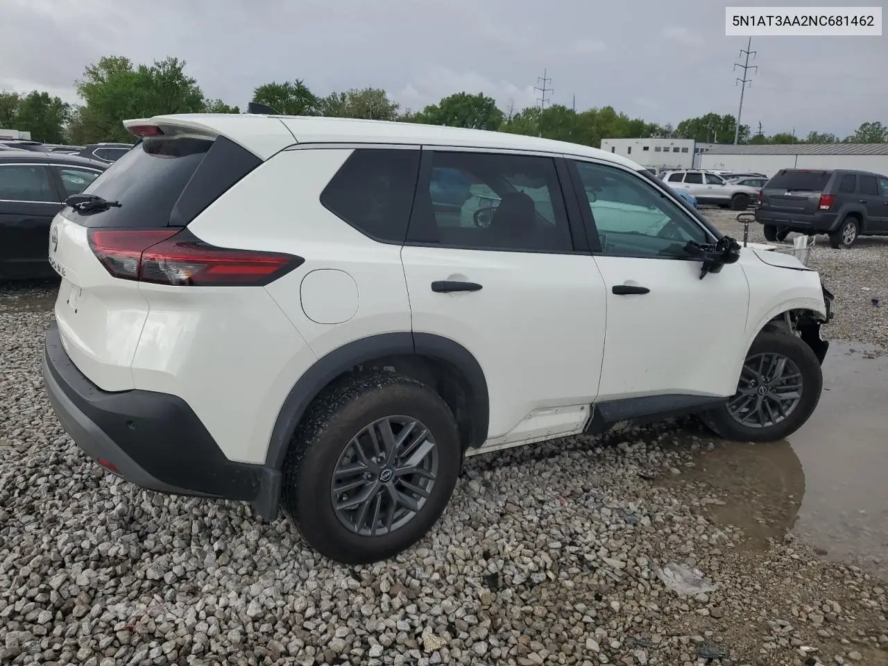 2022 Nissan Rogue S VIN: 5N1AT3AA2NC681462 Lot: 55870935