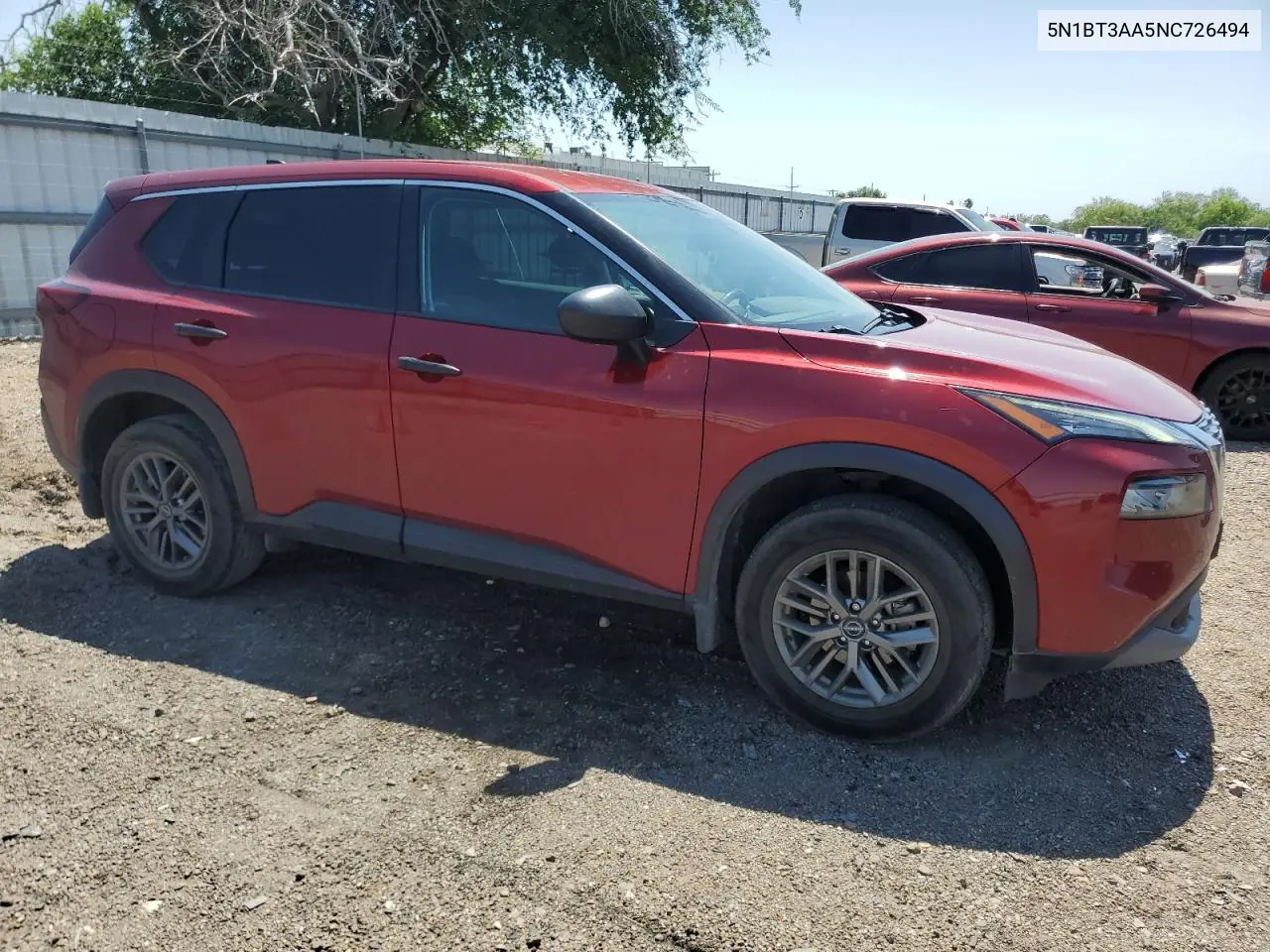 2022 Nissan Rogue S VIN: 5N1BT3AA5NC726494 Lot: 56376535