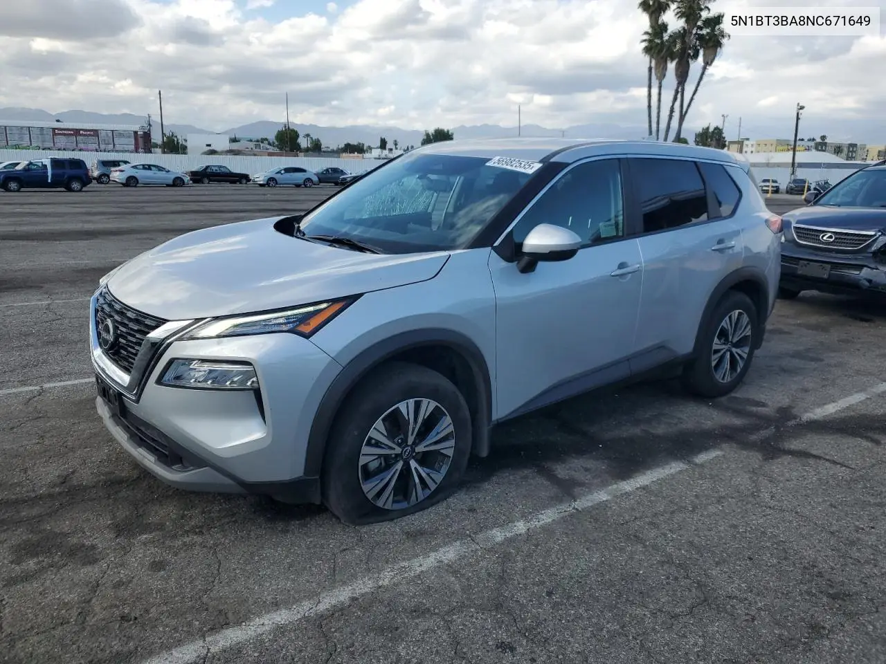 2022 Nissan Rogue Sv VIN: 5N1BT3BA8NC671649 Lot: 56982535