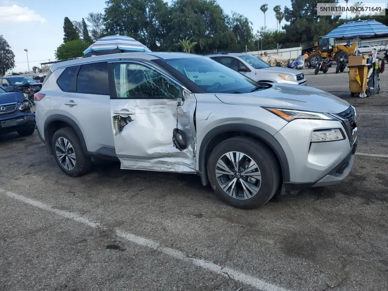 2022 Nissan Rogue Sv VIN: 5N1BT3BA8NC671649 Lot: 56982535
