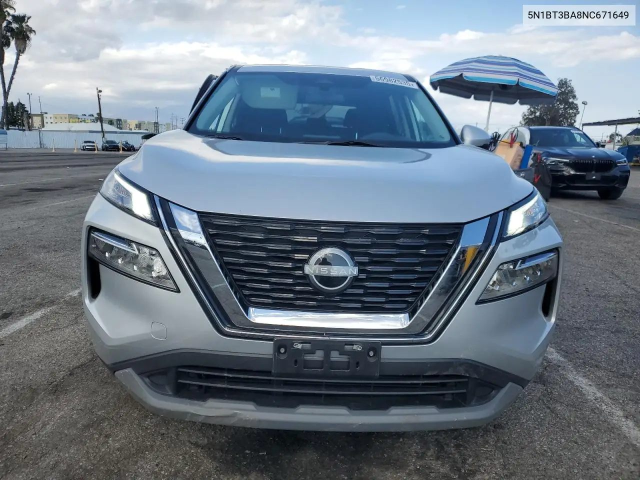 2022 Nissan Rogue Sv VIN: 5N1BT3BA8NC671649 Lot: 56982535