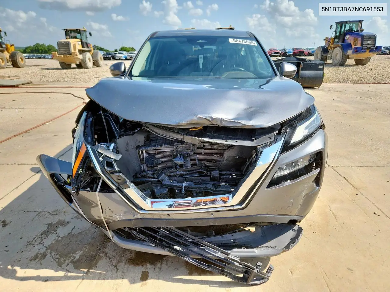 2022 Nissan Rogue Sv VIN: 5N1BT3BA7NC691553 Lot: 60473585