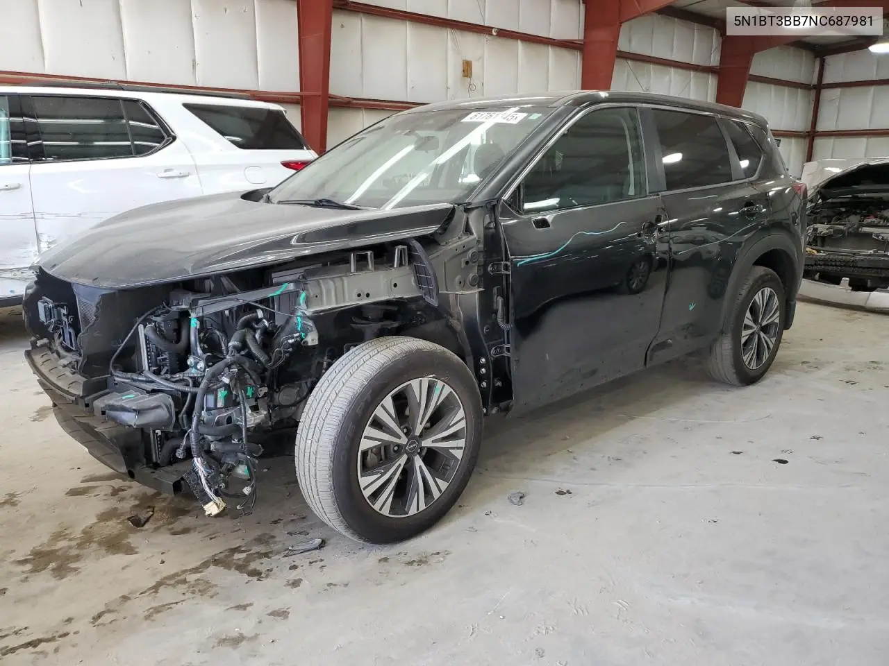 2022 Nissan Rogue Sv VIN: 5N1BT3BB7NC687981 Lot: 61761345