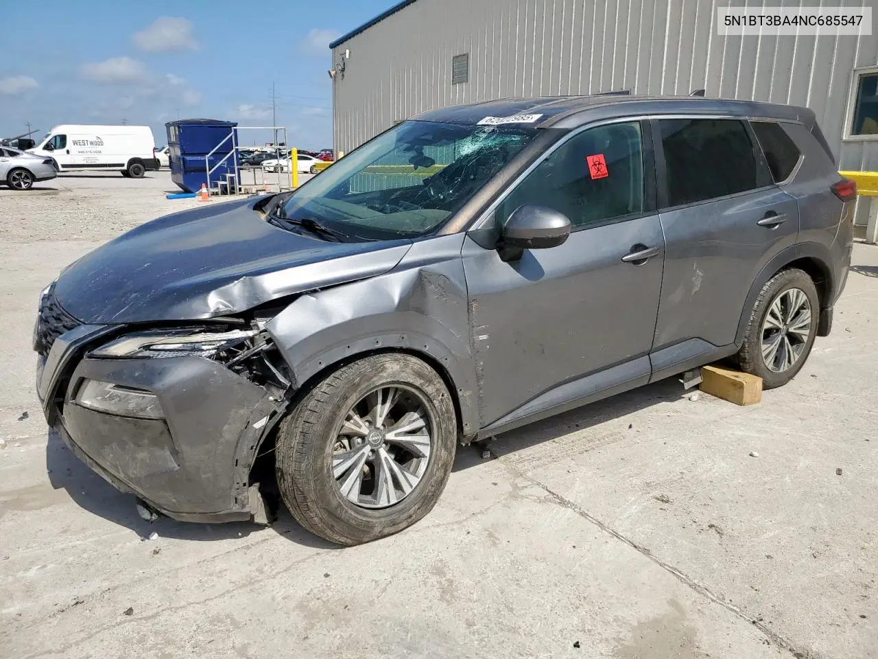 2022 Nissan Rogue Sv VIN: 5N1BT3BA4NC685547 Lot: 62022985