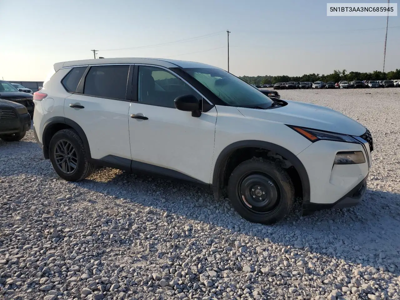 2022 Nissan Rogue S VIN: 5N1BT3AA3NC685945 Lot: 62588485