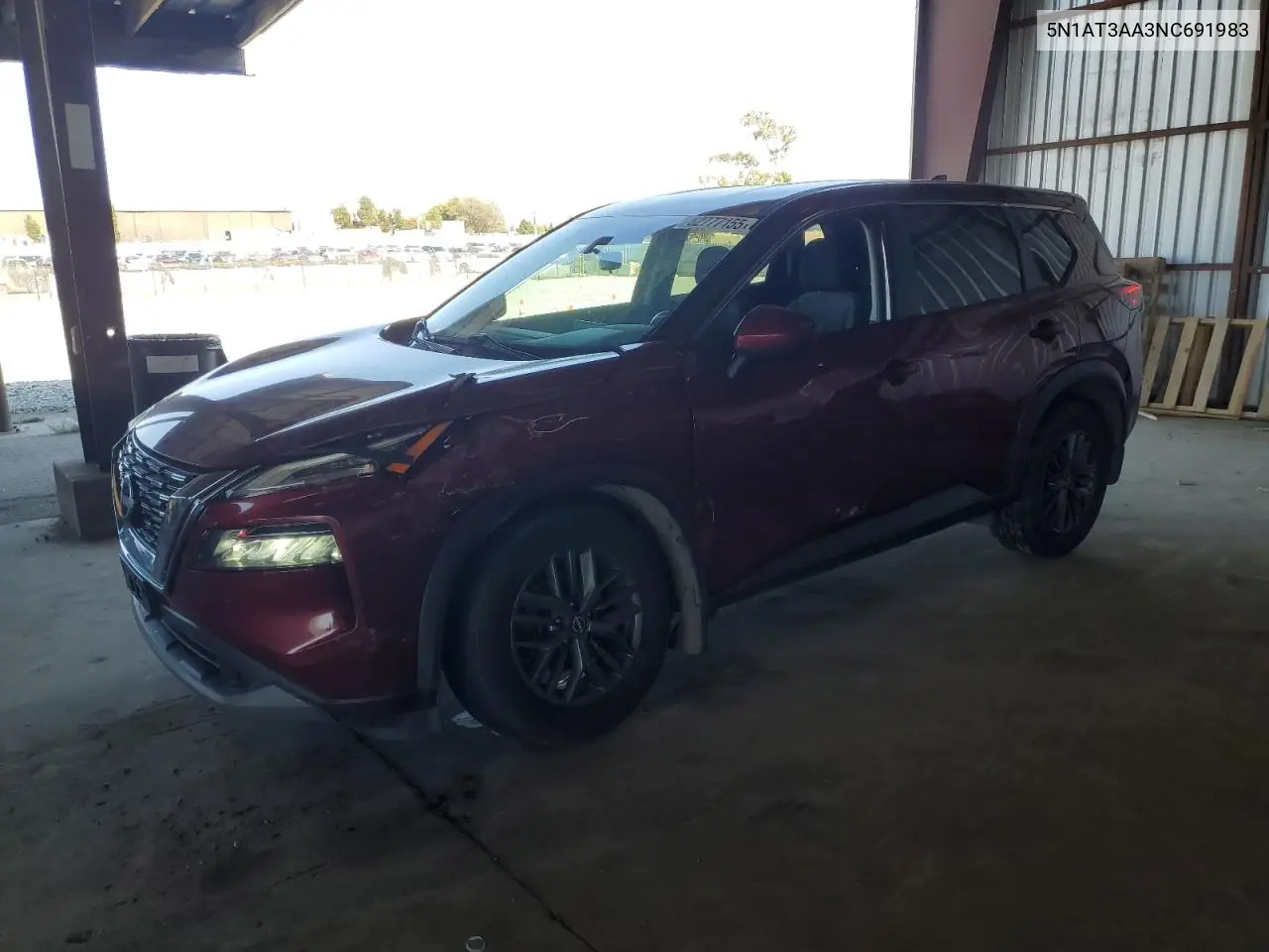 2022 Nissan Rogue S VIN: 5N1AT3AA3NC691983 Lot: 62777155