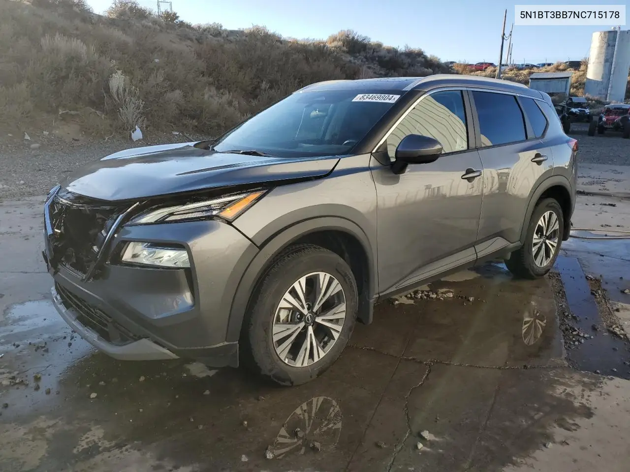 2022 Nissan Rogue Sv VIN: 5N1BT3BB7NC715178 Lot: 83469804