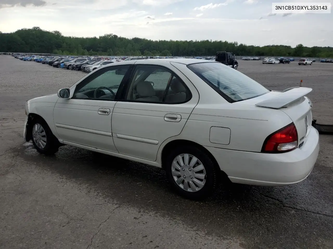 2000 Nissan Sentra Base VIN: 3N1CB51DXYL353143 Lot: 55061205