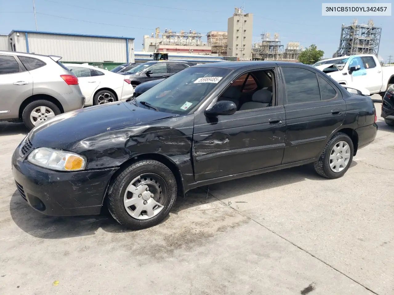 2000 Nissan Sentra Base VIN: 3N1CB51D0YL342457 Lot: 55989485