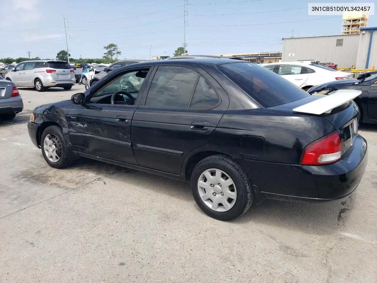 2000 Nissan Sentra Base VIN: 3N1CB51D0YL342457 Lot: 55989485