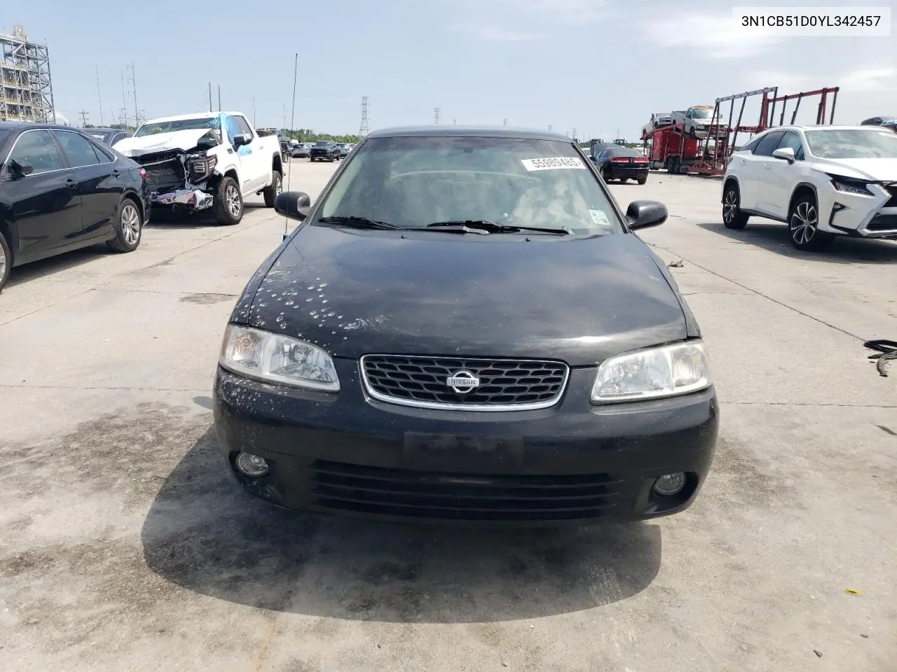 2000 Nissan Sentra Base VIN: 3N1CB51D0YL342457 Lot: 55989485