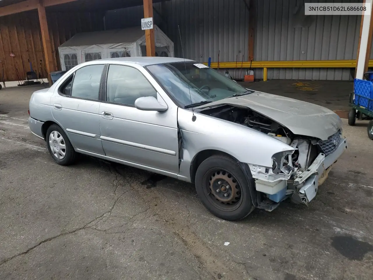 2002 Nissan Sentra Xe VIN: 3N1CB51D62L686608 Lot: 51101075