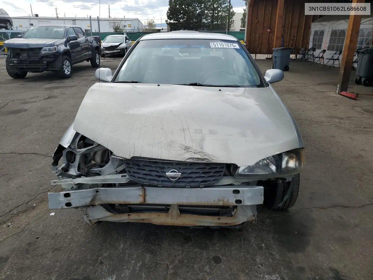 2002 Nissan Sentra Xe VIN: 3N1CB51D62L686608 Lot: 51101075