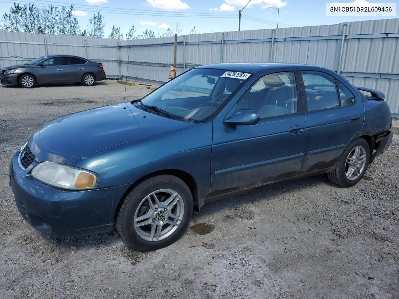 2002 Nissan Sentra Xe VIN: 3N1CB51D92L609456 Lot: 54300985