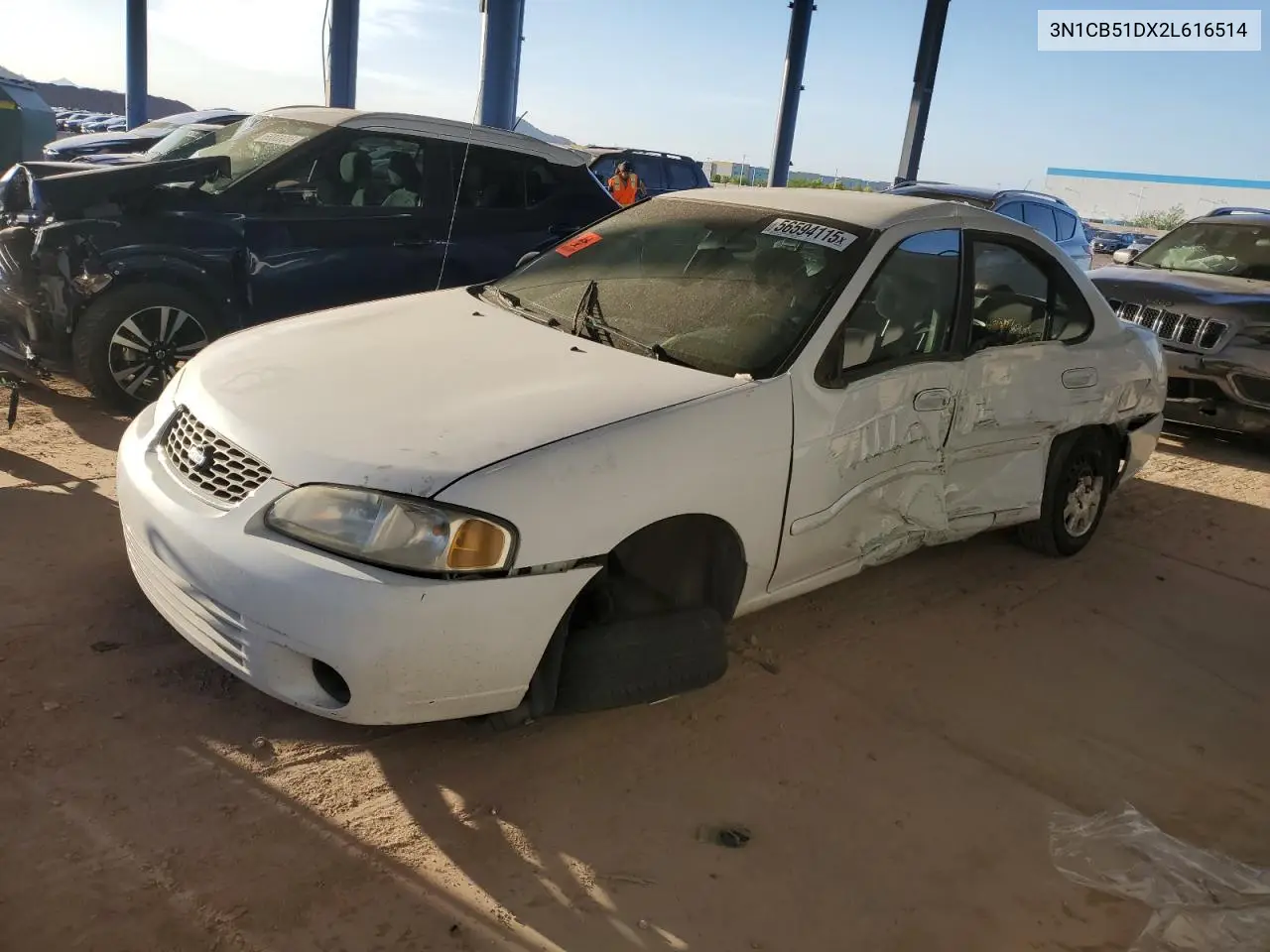 2002 Nissan Sentra Xe VIN: 3N1CB51DX2L616514 Lot: 56594115