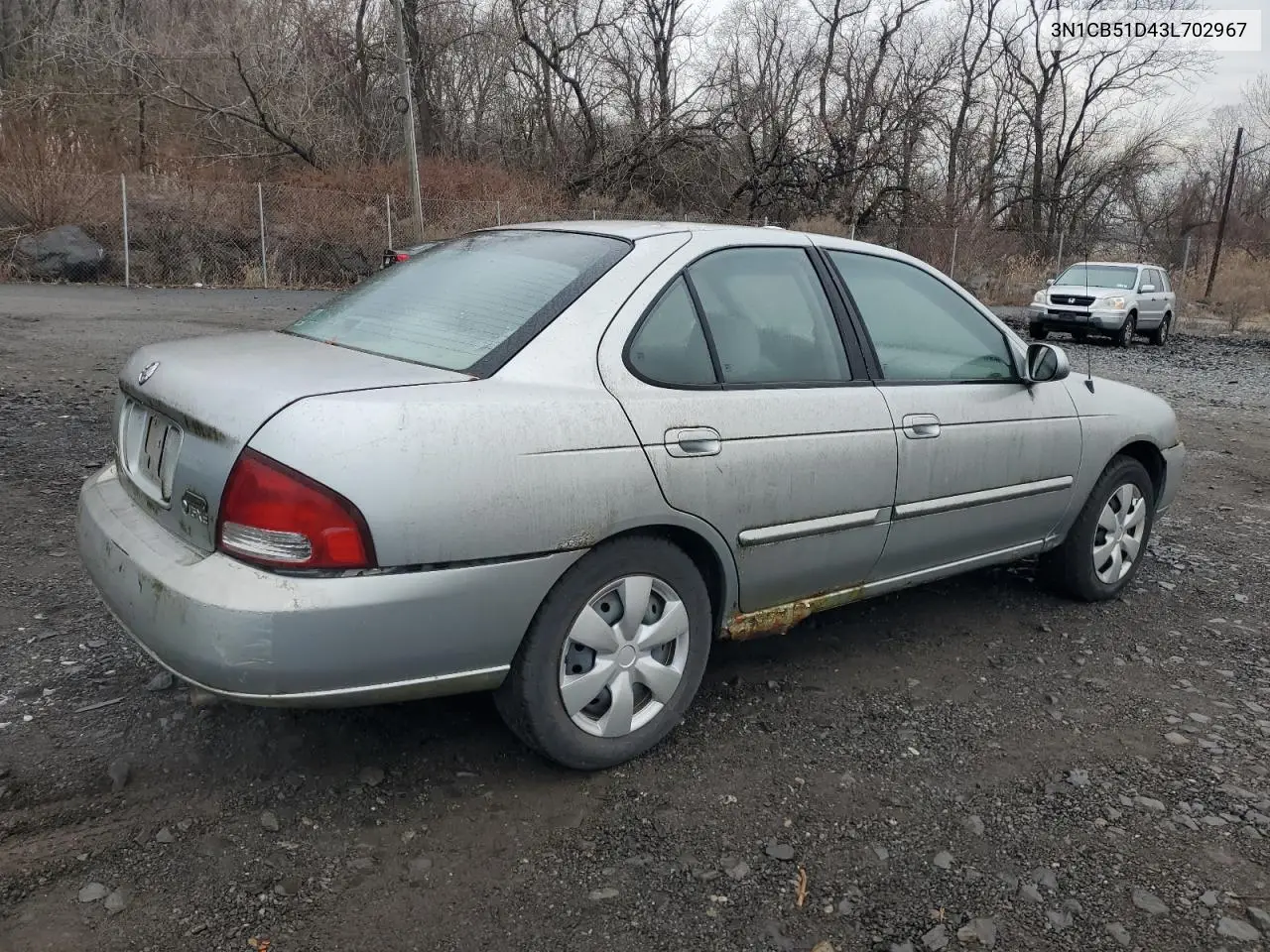 2003 Nissan Sentra Xe VIN: 3N1CB51D43L702967 Lot: 47241355