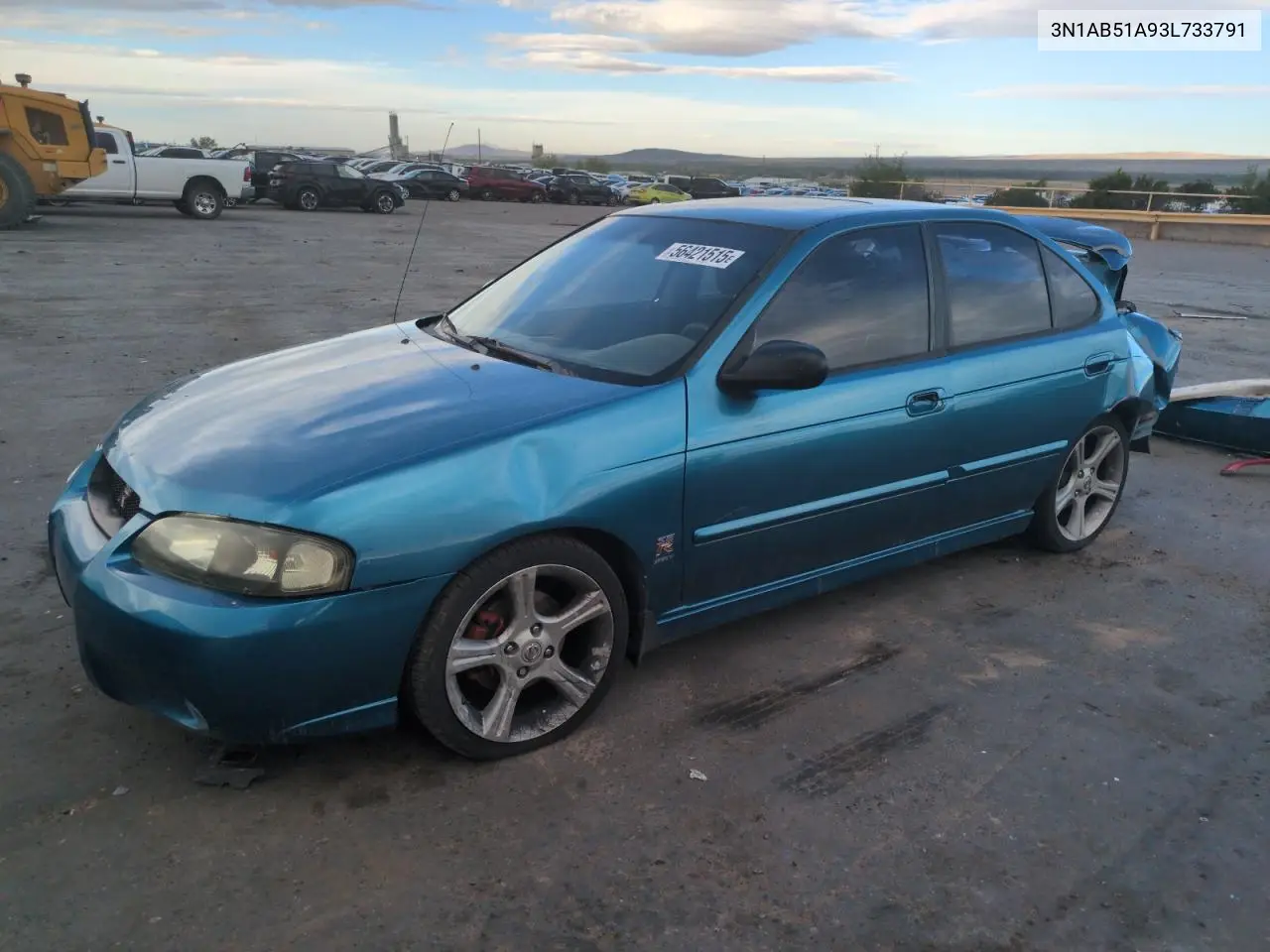 2003 Nissan Sentra Se-R Limited VIN: 3N1AB51A93L733791 Lot: 56421515