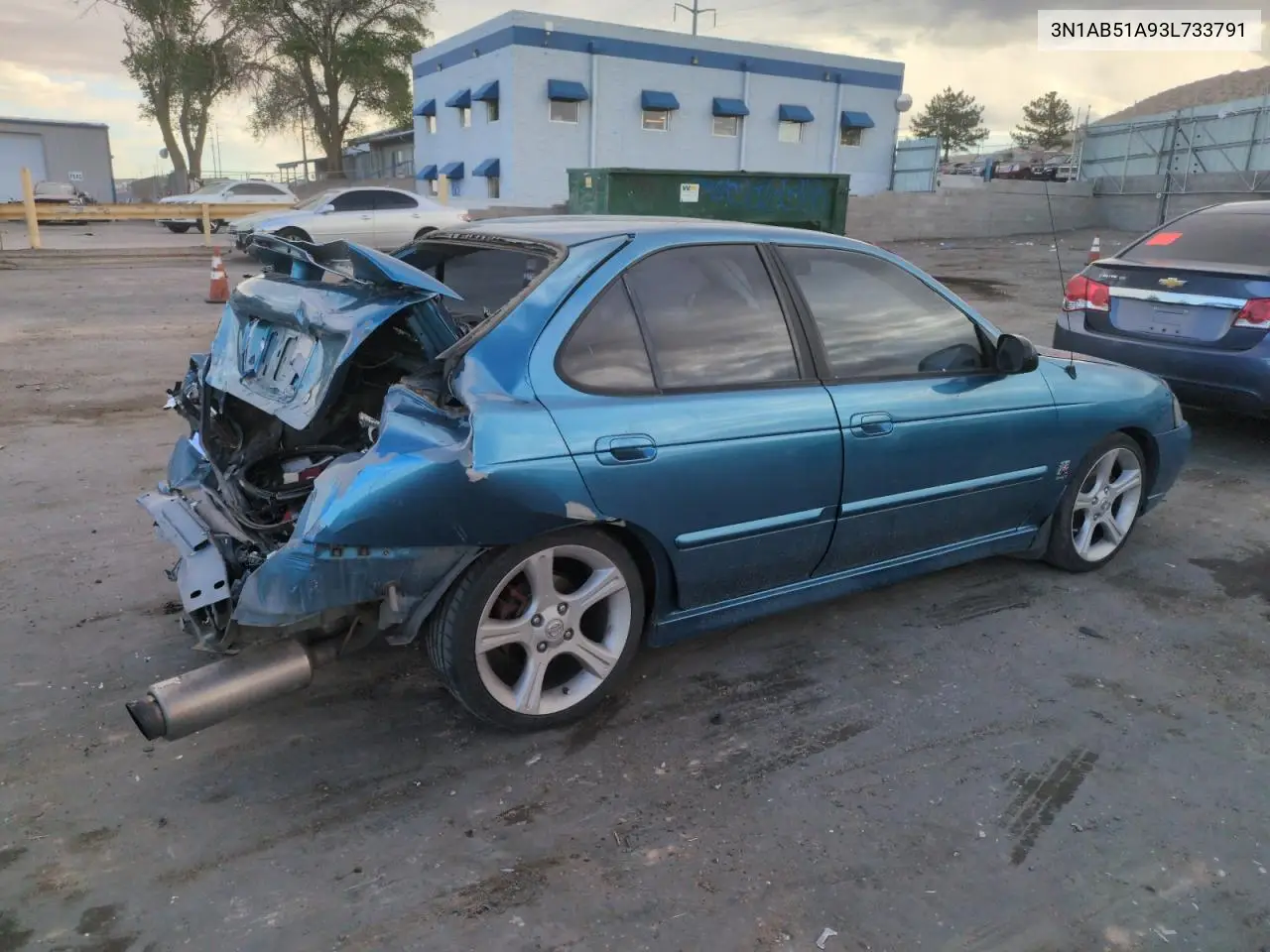 2003 Nissan Sentra Se-R Limited VIN: 3N1AB51A93L733791 Lot: 56421515