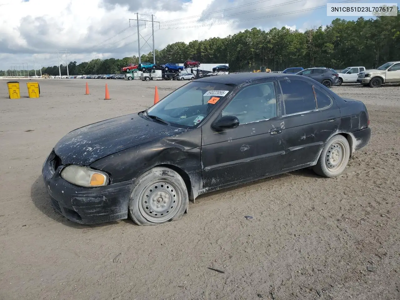 2003 Nissan Sentra Xe VIN: 3N1CB51D23L707617 Lot: 59322055