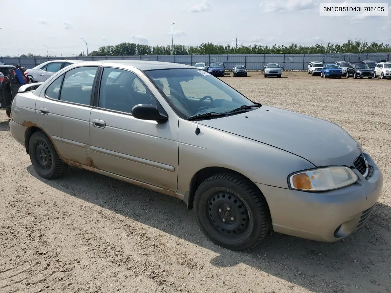 2003 Nissan Sentra Xe VIN: 3N1CB51D43L706405 Lot: 62495285