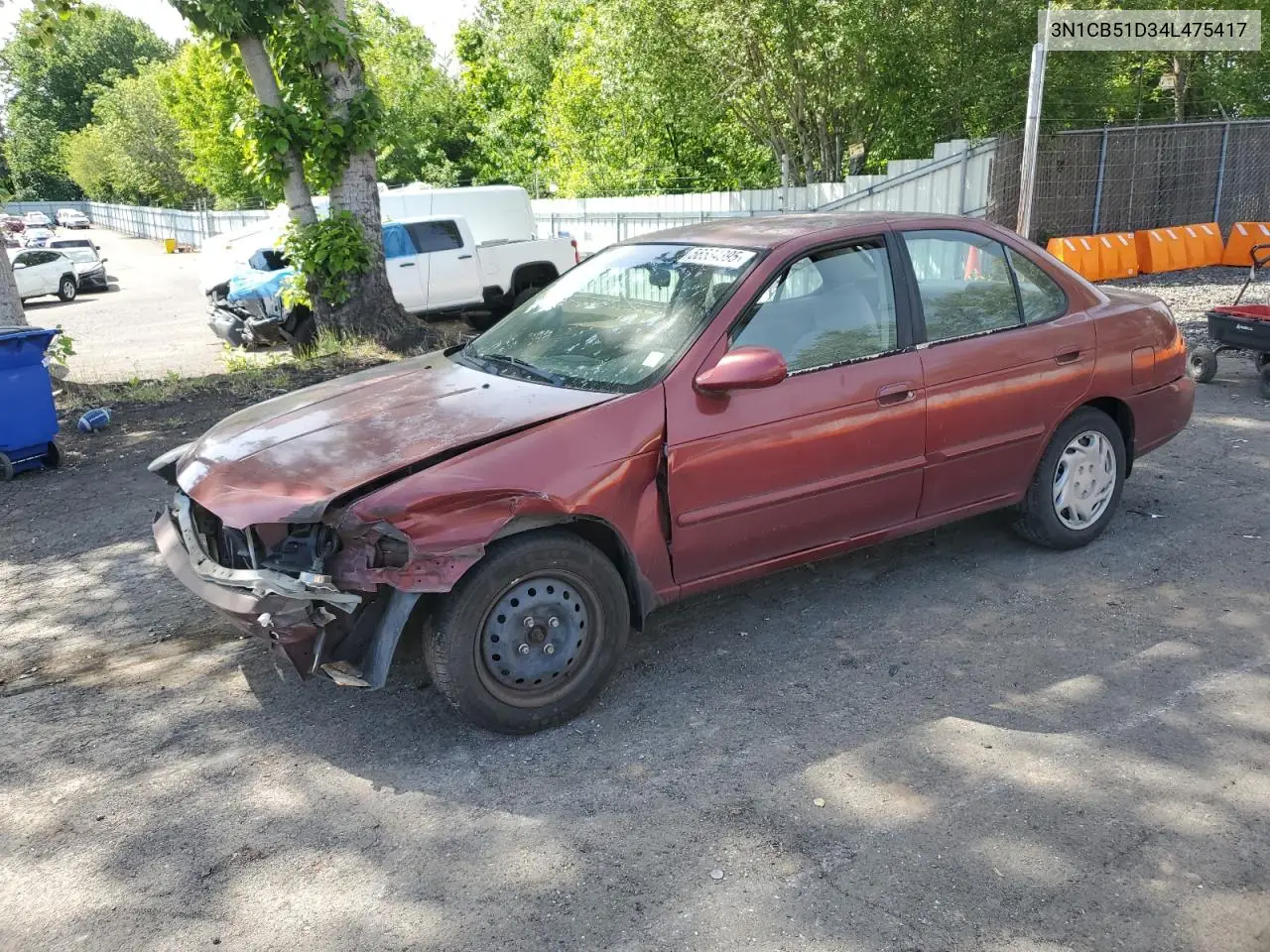 2004 Nissan Sentra 1.8 VIN: 3N1CB51D34L475417 Lot: 56534395