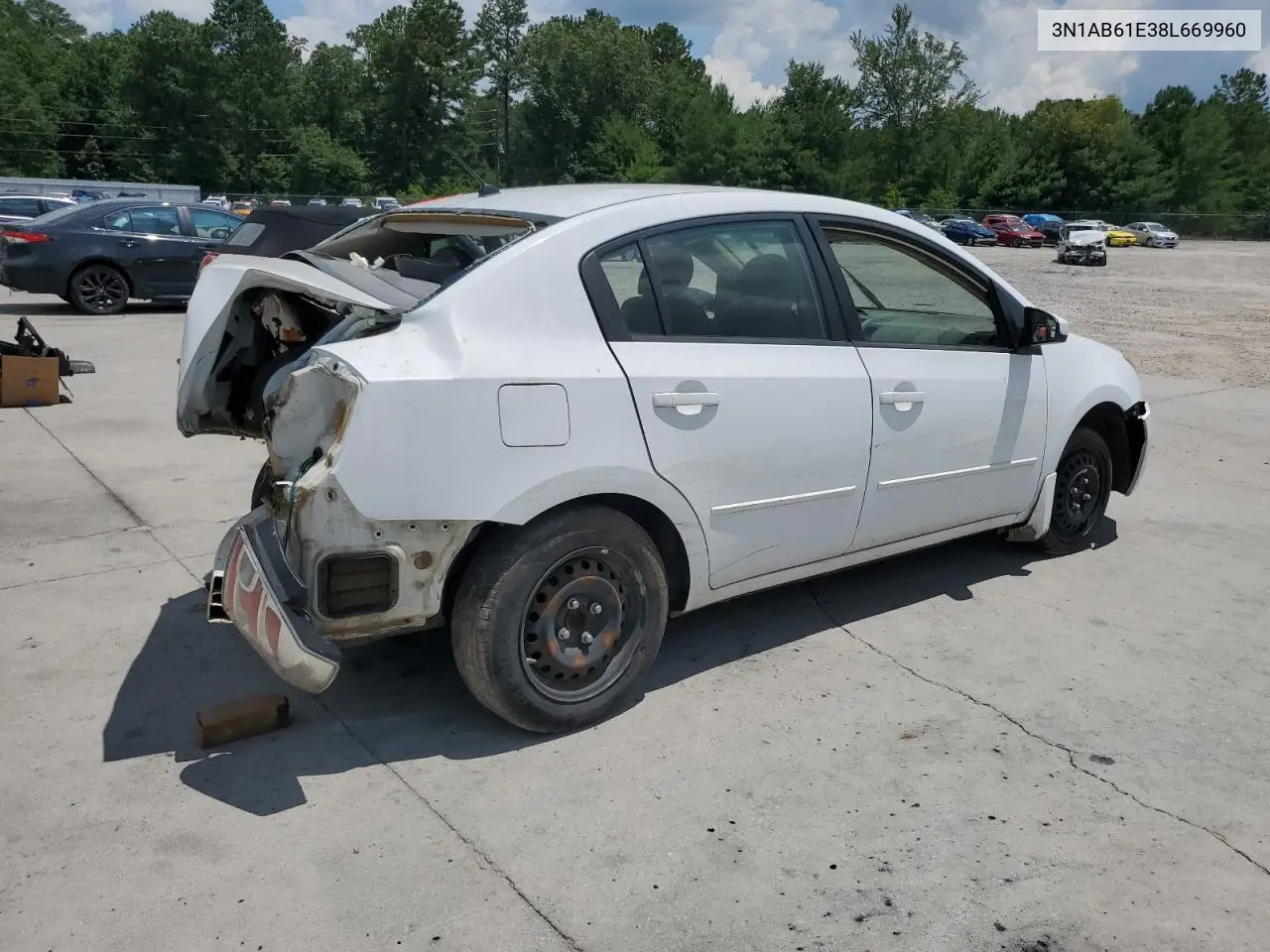 2008 Nissan Sentra 2.0 VIN: 3N1AB61E38L669960 Lot: 62558895