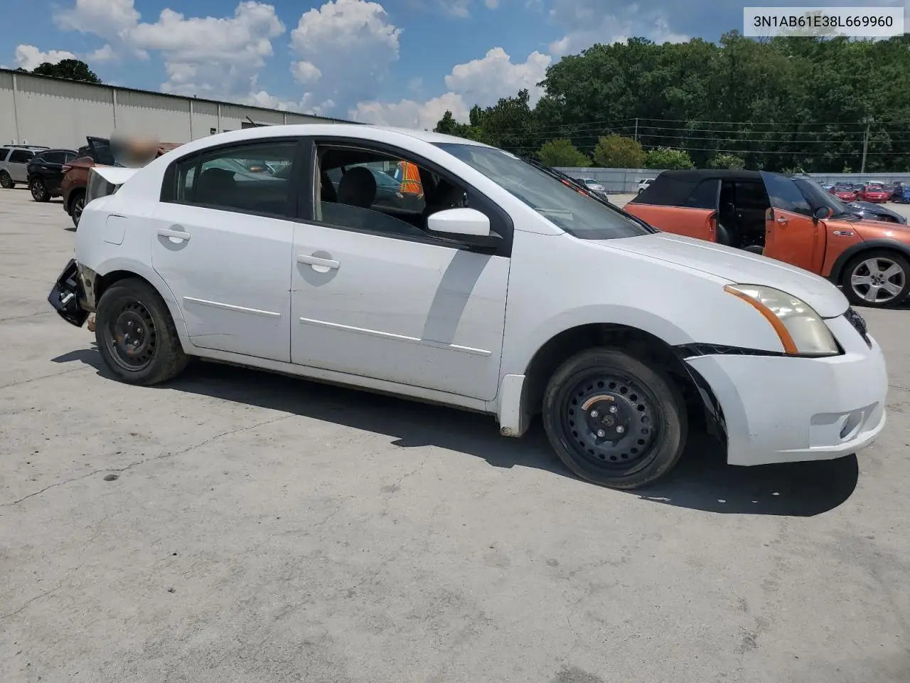 2008 Nissan Sentra 2.0 VIN: 3N1AB61E38L669960 Lot: 62558895
