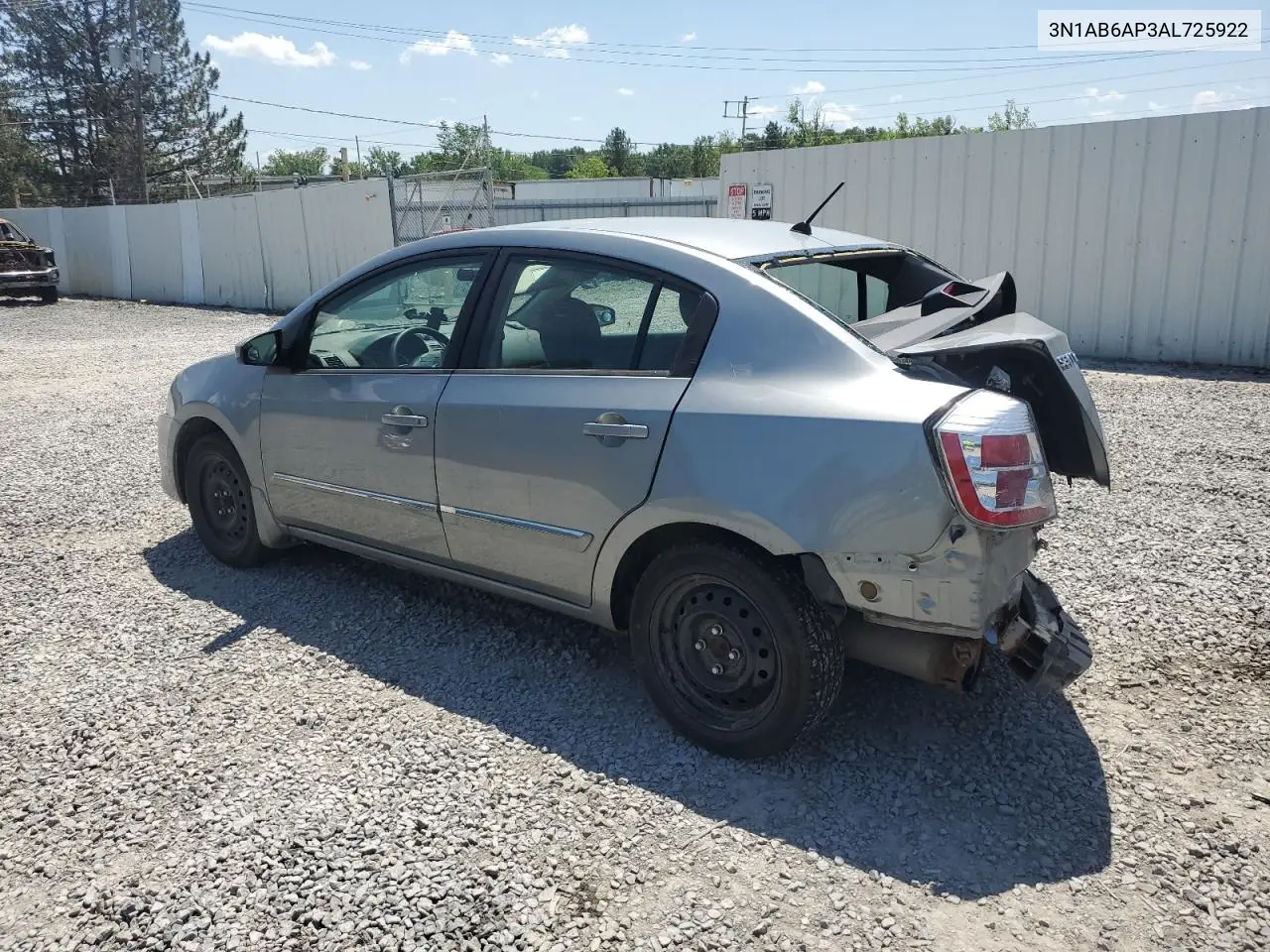 2010 Nissan Sentra 2.0 VIN: 3N1AB6AP3AL725922 Lot: 62185465