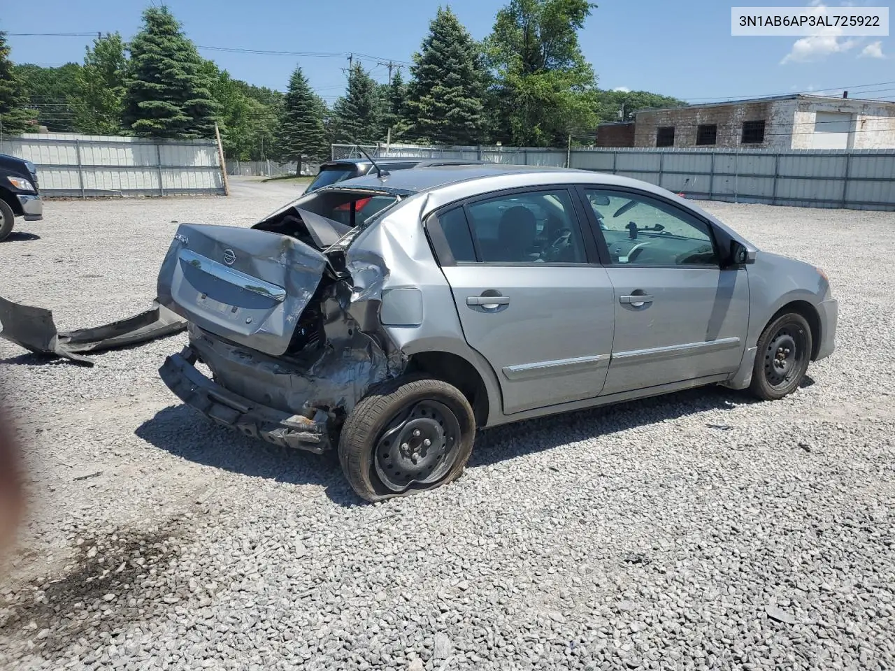 2010 Nissan Sentra 2.0 VIN: 3N1AB6AP3AL725922 Lot: 62185465