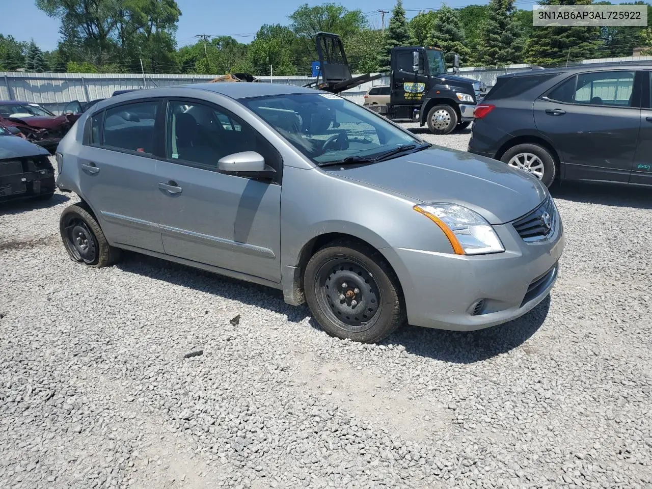 2010 Nissan Sentra 2.0 VIN: 3N1AB6AP3AL725922 Lot: 62185465