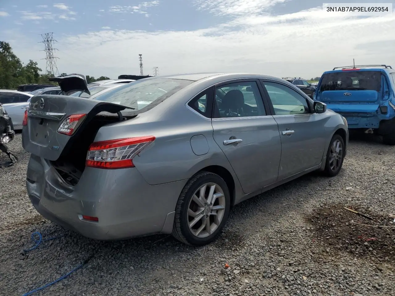 2014 Nissan Sentra S VIN: 3N1AB7AP9EL692954 Lot: 60217305