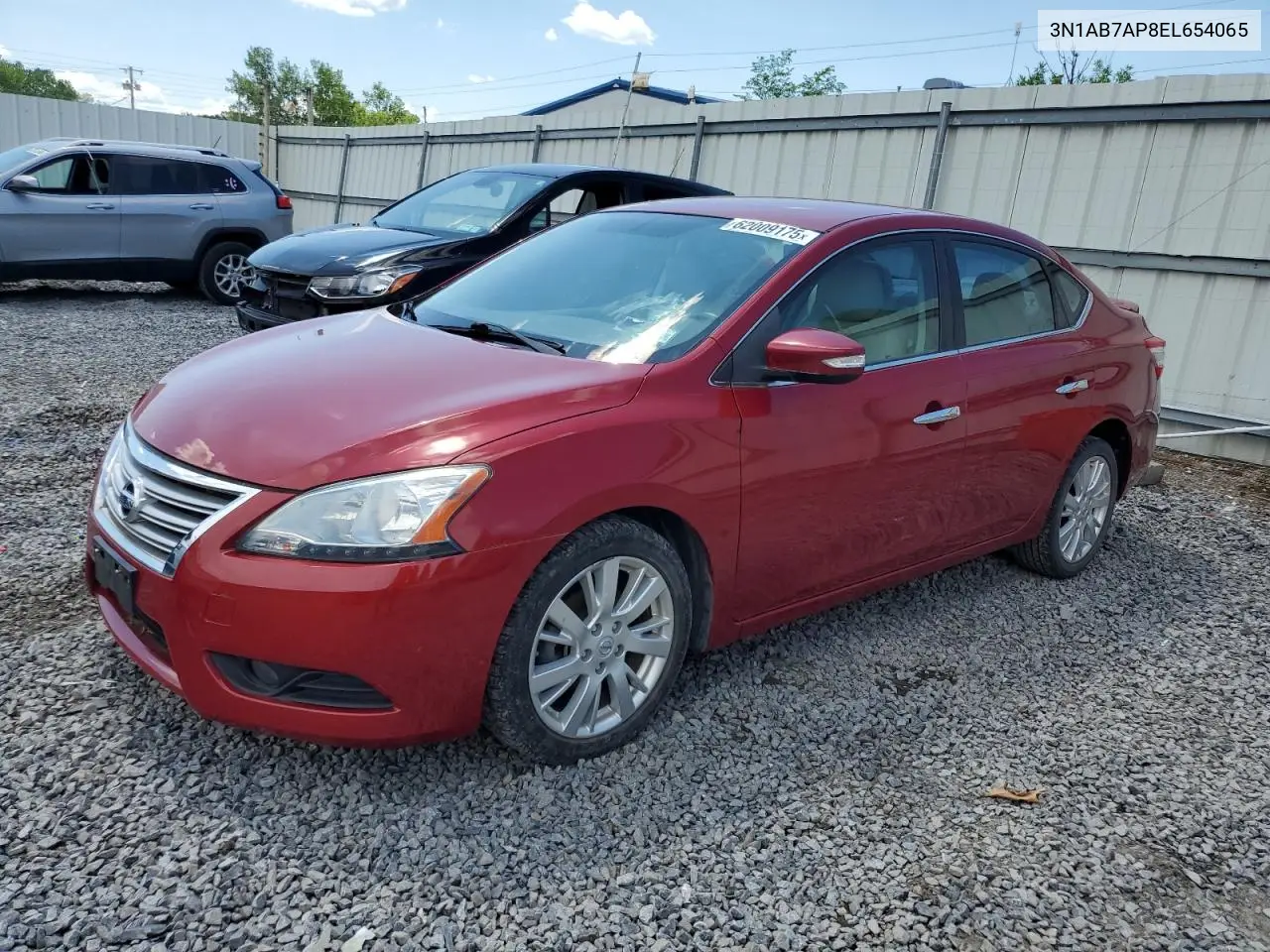2014 Nissan Sentra S VIN: 3N1AB7AP8EL654065 Lot: 62009175