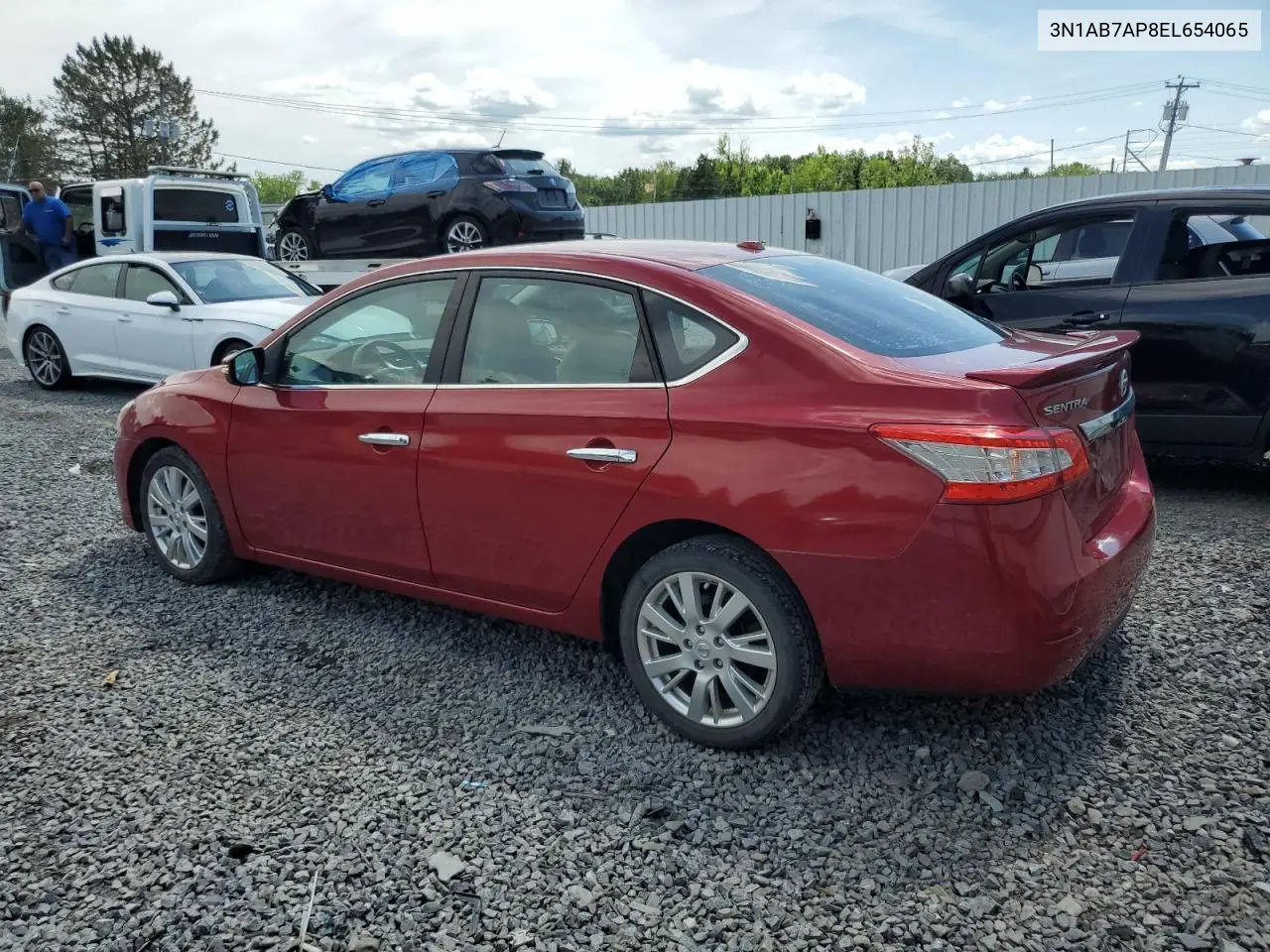 2014 Nissan Sentra S VIN: 3N1AB7AP8EL654065 Lot: 62009175